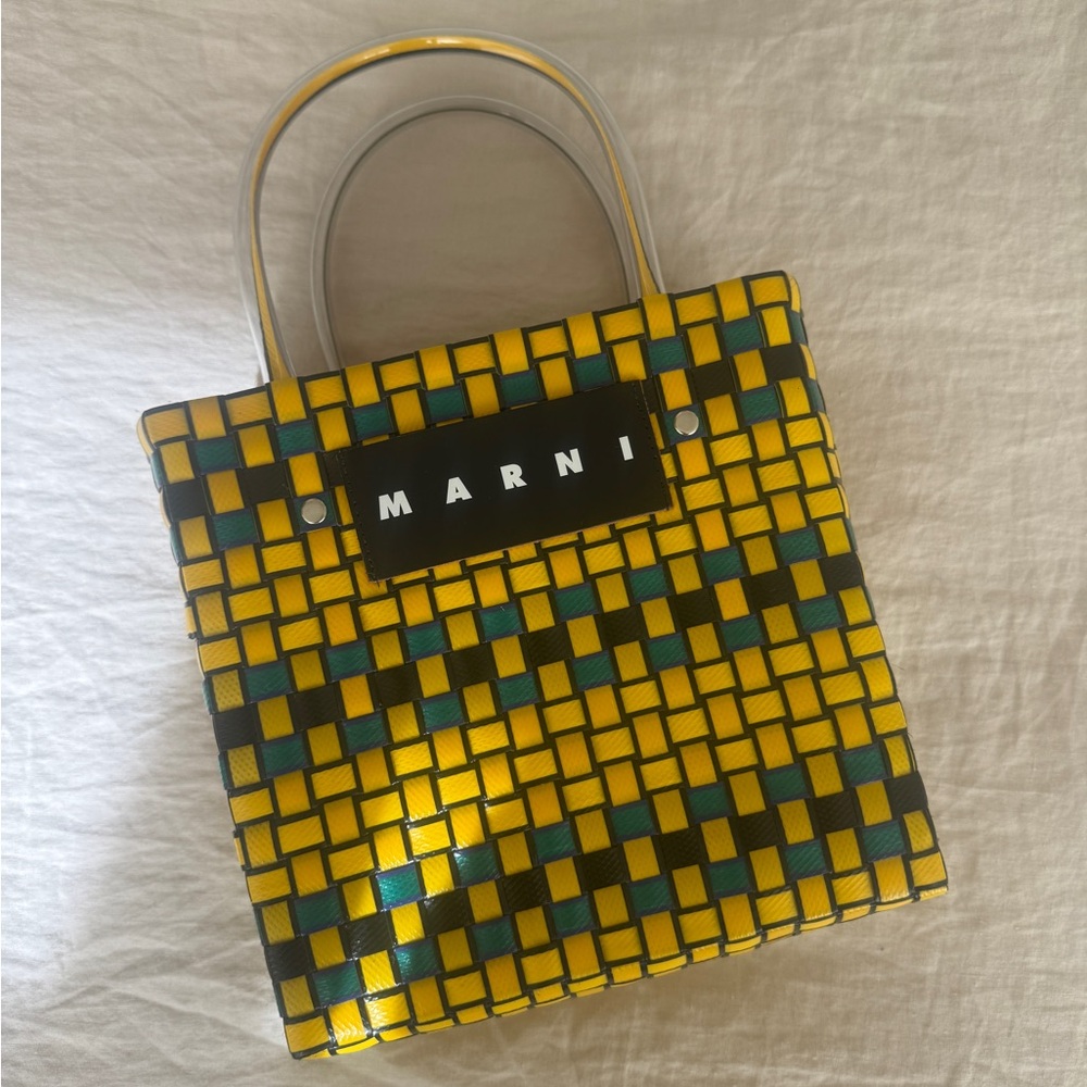 Marni Yellow and Black Checkered Women's Bag